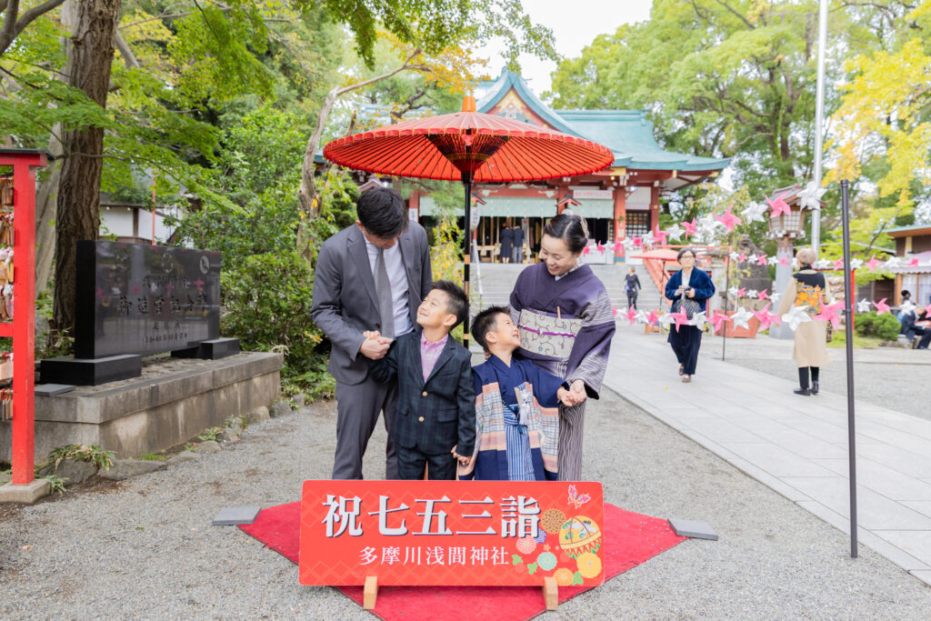 多摩川浅間神社での七五三出張撮影