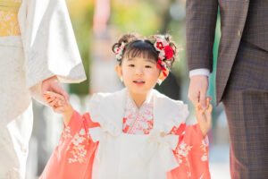 七五三の出張撮影3歳女の子のお参り写真